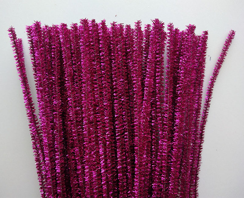 Chelines Metalizado Fucsia 30pz para muñecos Decoración Navidad