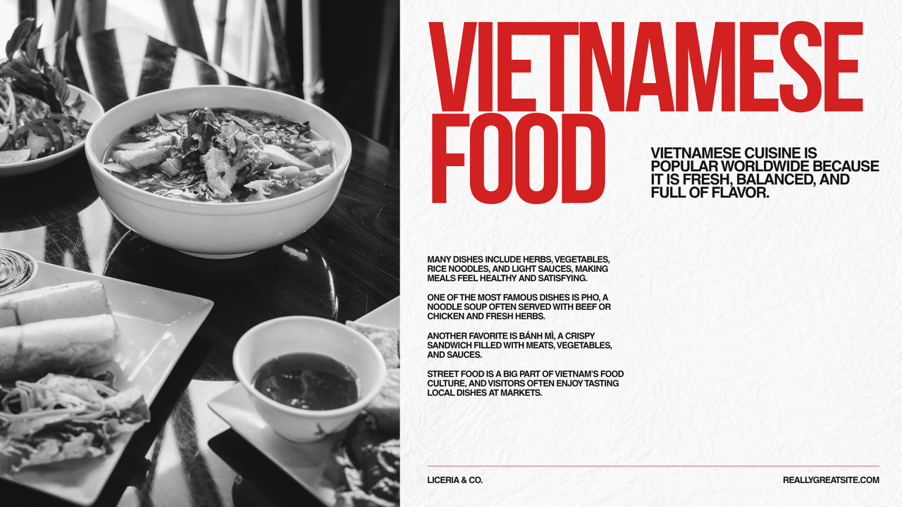 Red and White Bold Vietnam Presentation