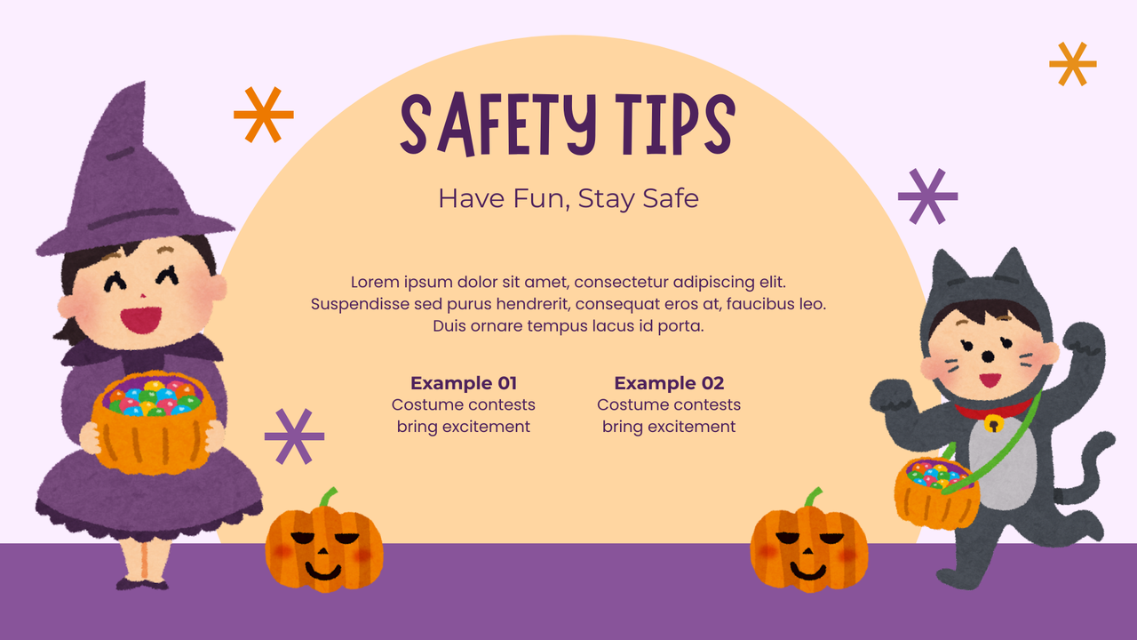 Purple and Orange Watercolor Happy Halloween Presentation