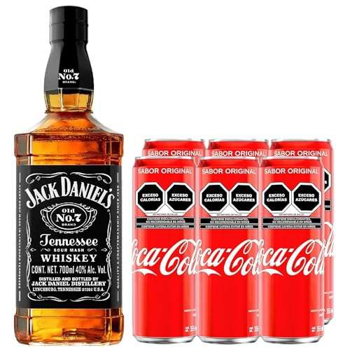 Amazon: Jack & Cola: Jack Daniel's Old No. 7 700ml + Coca Cola Original 355ml 12 piezas 
