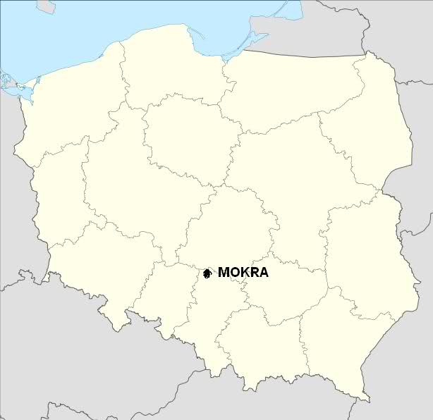 Mapa de localización de Mokra Mapa de localización de Mokra