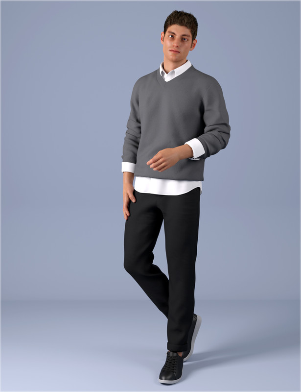 dForce HnC V-Neck Knit Outfits for Genesis 8.1 Males