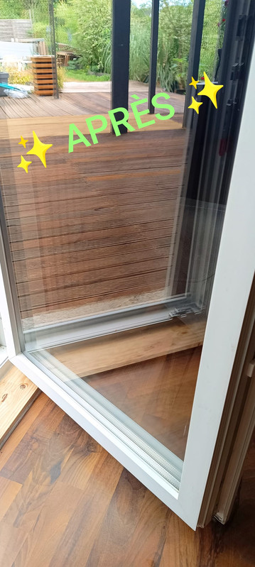 Porte vitrée après nettoyage Perfekt Temiz
