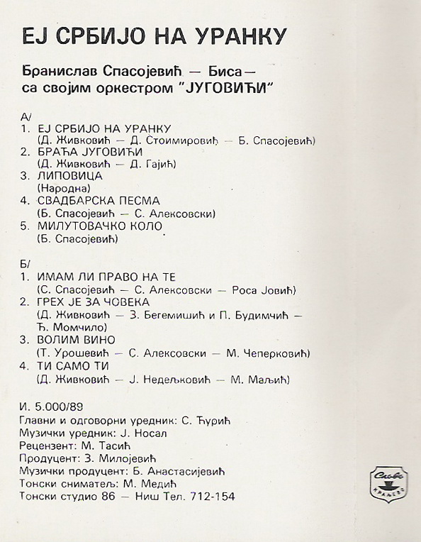 BRANISLAV SPASOJEVIC BISA [ BANE ]-1989''