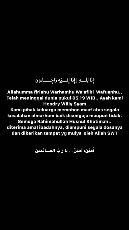 Unggahan Nikita Willy mengenai meninggalnya sang ayah, Rabu (6/5/2020)