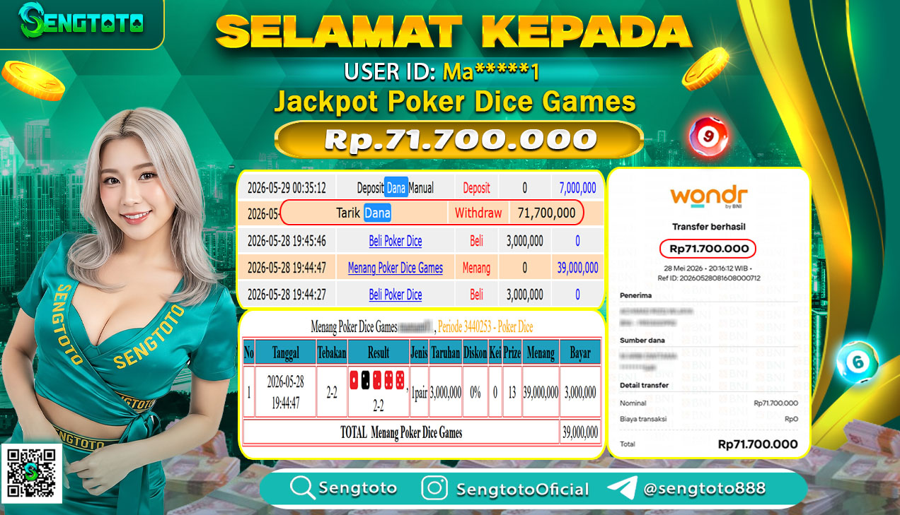 BUKTI PEMBAYARAN LIVEGAME POKER DICE