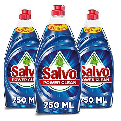 Amazon: Salvo Lavastrastes Líquido Power Clean 3 unidades de 750ml, Total 2.3L (Planea Y Ahorra) 
