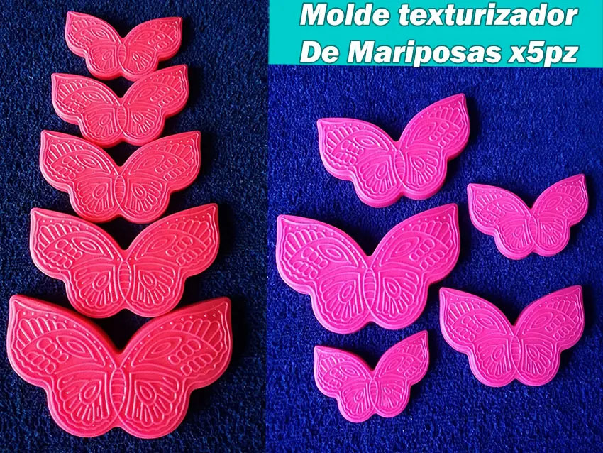 Molde silicona Marcador Mariposas para Porcelana o fondant