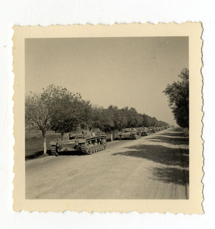 Org. Foto Panzer tank Kolonne Sturmgeschütz III 