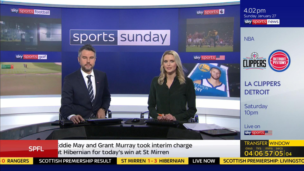 27 January - 12.00.00 - Sports Sunday. Stay in touch with the ne