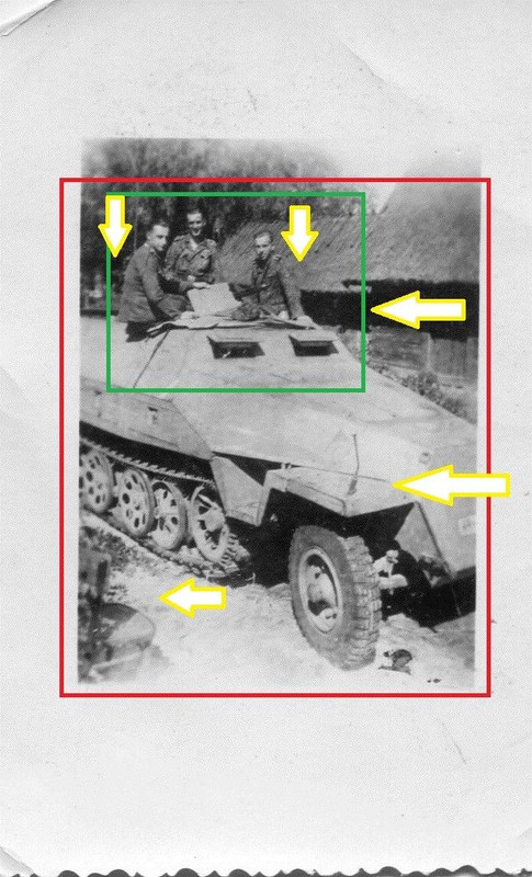 Foto Panzer Tank Spähwagen mit Soldatenblack