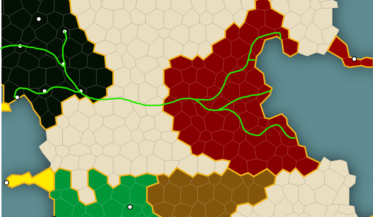 Trajet reliant Catan, Nyrvalen, Yronath, Darnak, Galdemar, Veldrith et Korvask à l'URA Trajet reliant Catan, Nyrvalen, Yronath, Darnak, Galdemar, Veldrith et Korvask à l'URA