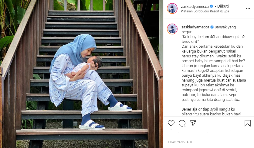 Zaskia Adya Mecca beri jawaban saat ditegur banyak orang gara-gara ajak anak bungsunya keluar rumah