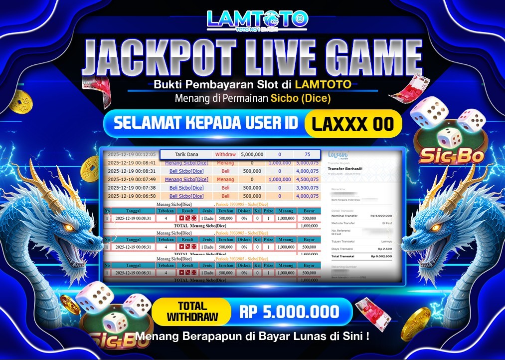 BUKTI JACKPOT LUNAS LAMTOTO