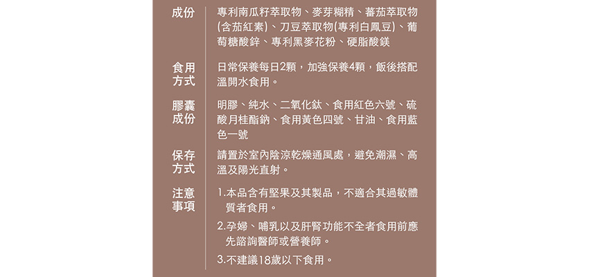 【豐傑生醫】專利南瓜籽+茄紅素成分