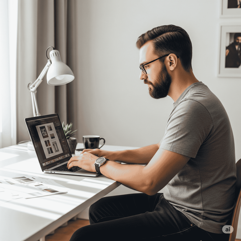 Freelancer working on a laptop