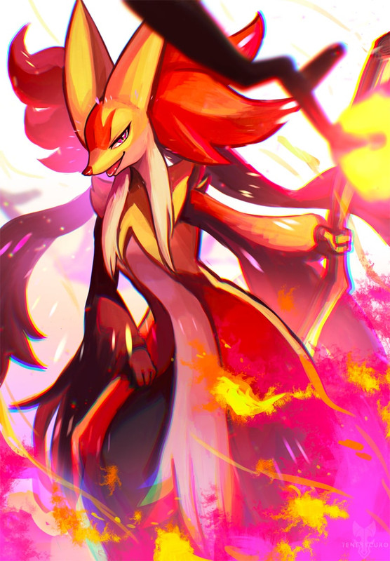 delphox-and-mega-delphox-pokemon-drawn-b