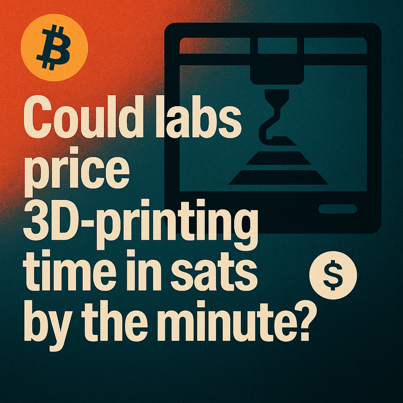 Could labs price 3D-printing time in sats by the minute?