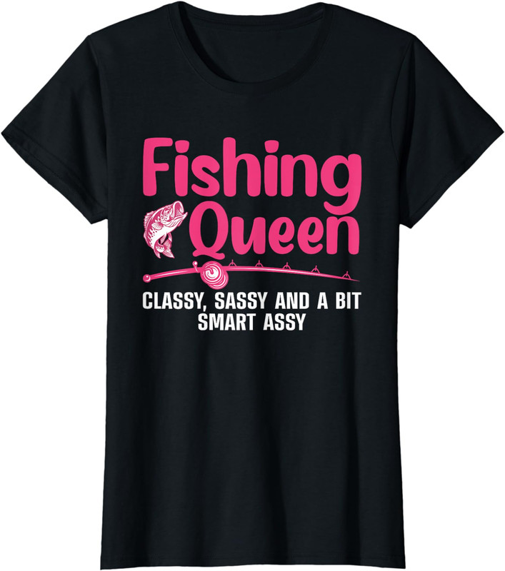 Funny Fishing Queen Design Classy Sassy and Bit… Ladies’ Crewneck T-Shirt