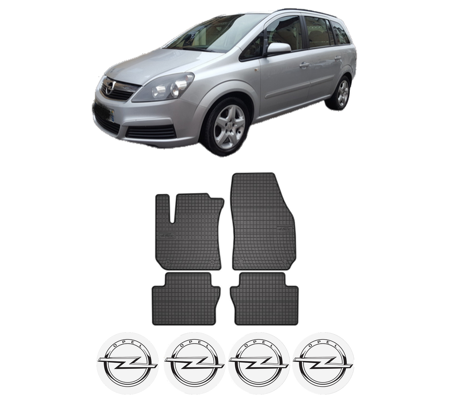 Set covorase presuri OPEL ZAFIRA B Box Body/MPV (A05) din 2005-2015, auto, din cauciuc thermoplastic, 4 Stickere auto cu OPEL