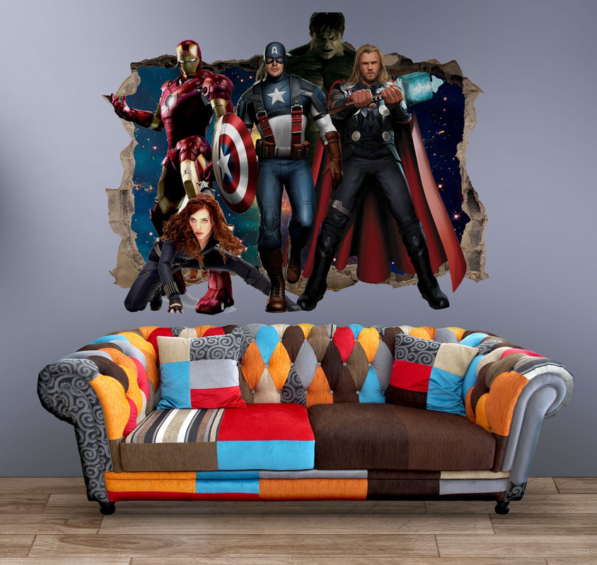 Details About Avengers Marvel Wall Decal 3d Art Stickers Vinyl Room Home Bedroom 1