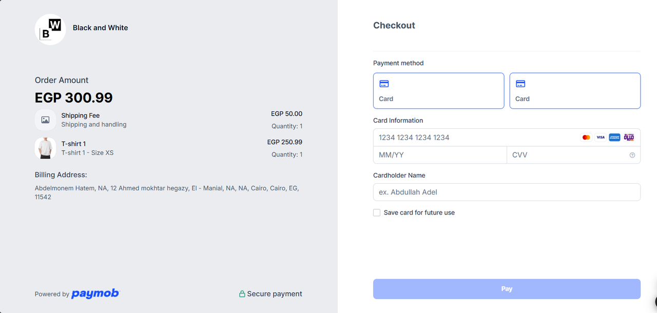 Black & White E-commerce feature 8 screenshot - Web project