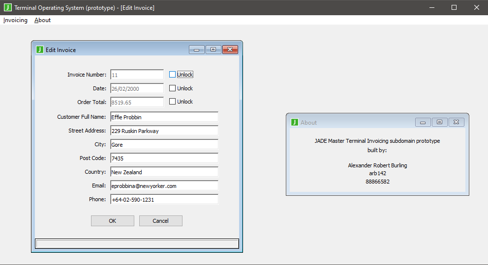 Invoice Editing Edit Example