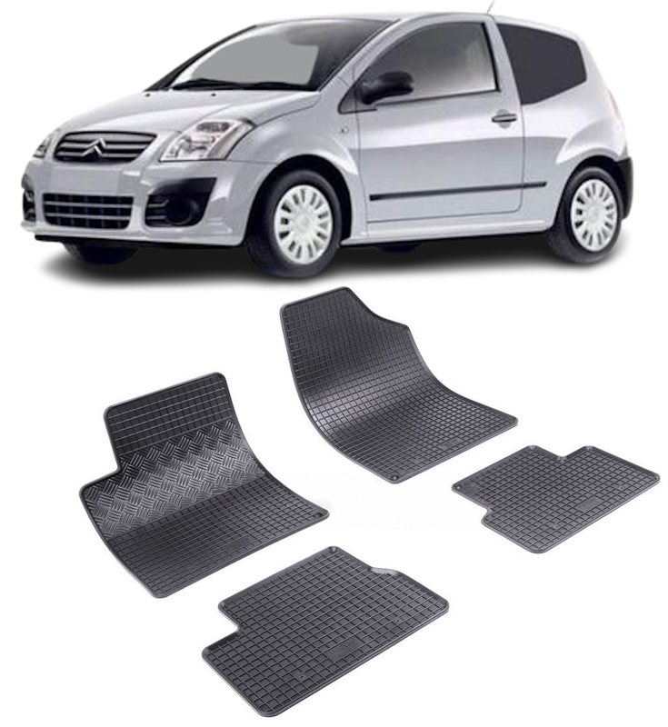 Set 4 covorase Citroen C2 2002-2009, din cauciuc 100%, compatibile cu autoturismul CITROEN C2