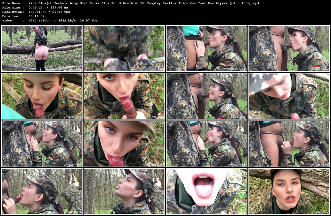 2287 Blowjob Technic Army Girl Sucks Dick For A Mouthful Of Cumplay Swallow Thick Cum Imwf Pov Alyss