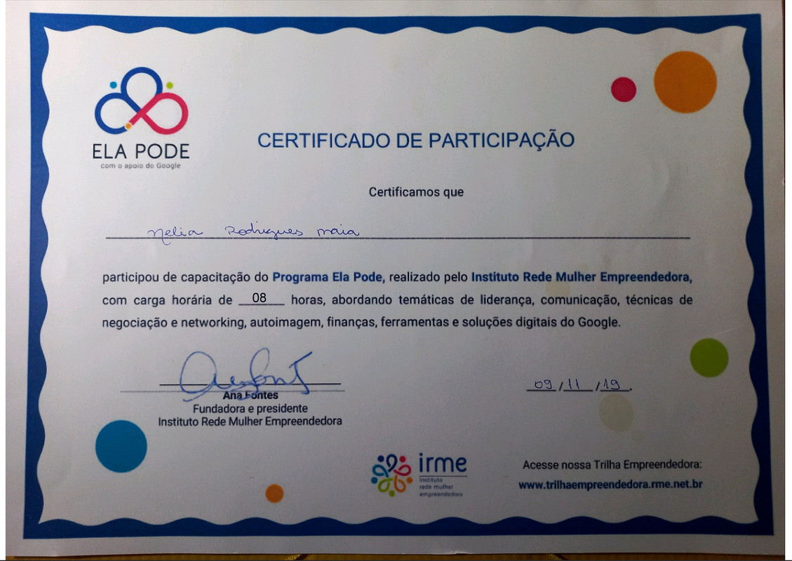 Certificado Empreendedorismo
