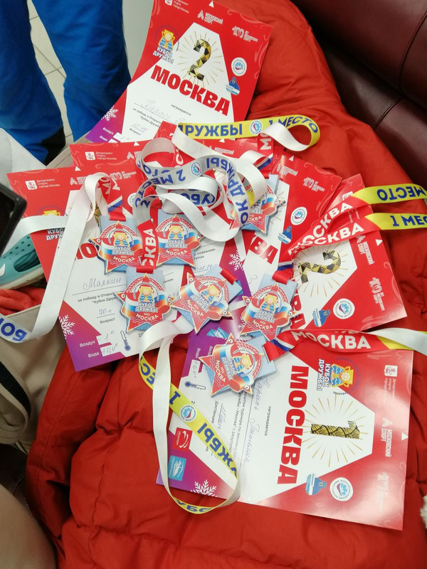 Медали, завоёванные Командой "МОРЖИ ДУБНА"