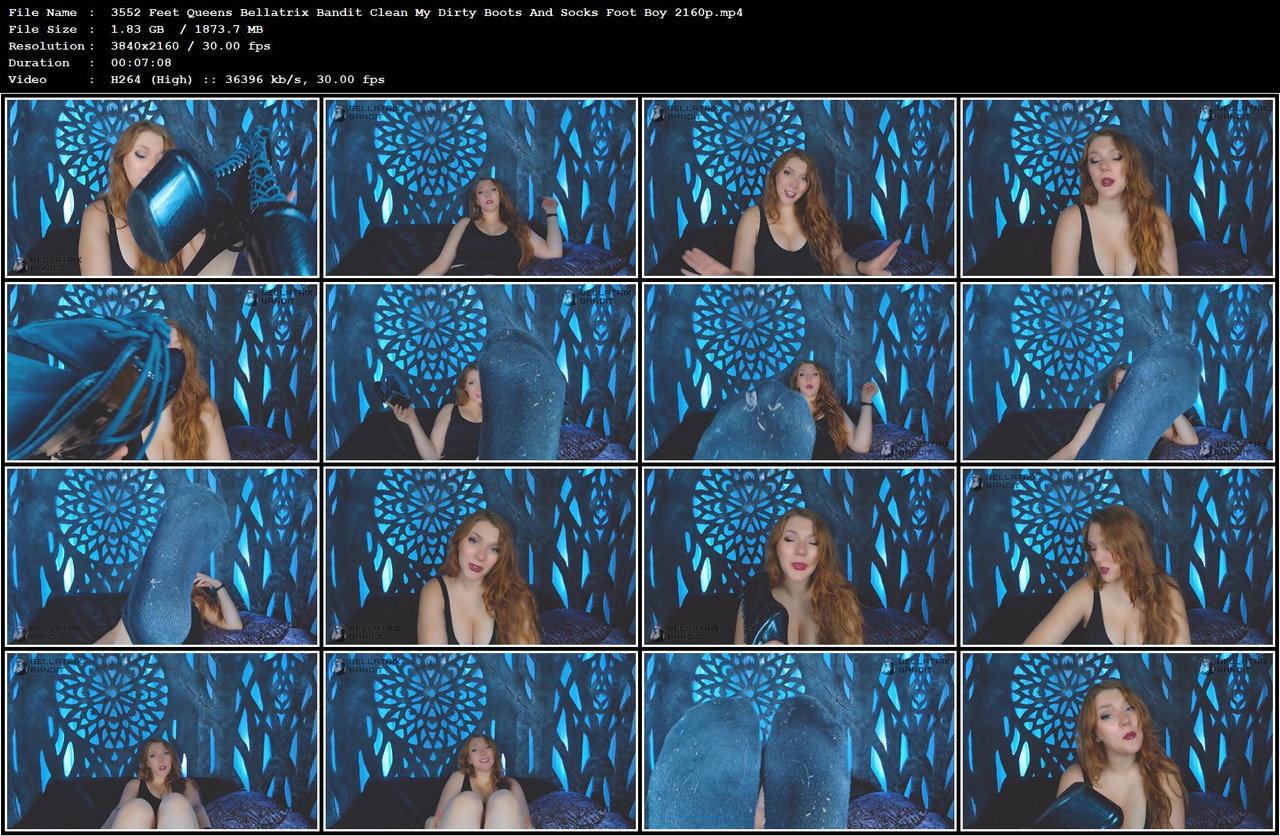 3552 Feet Queens Bellatrix Bandit Clean My Dirty Boots And Socks Foot Boy 2160p mp4