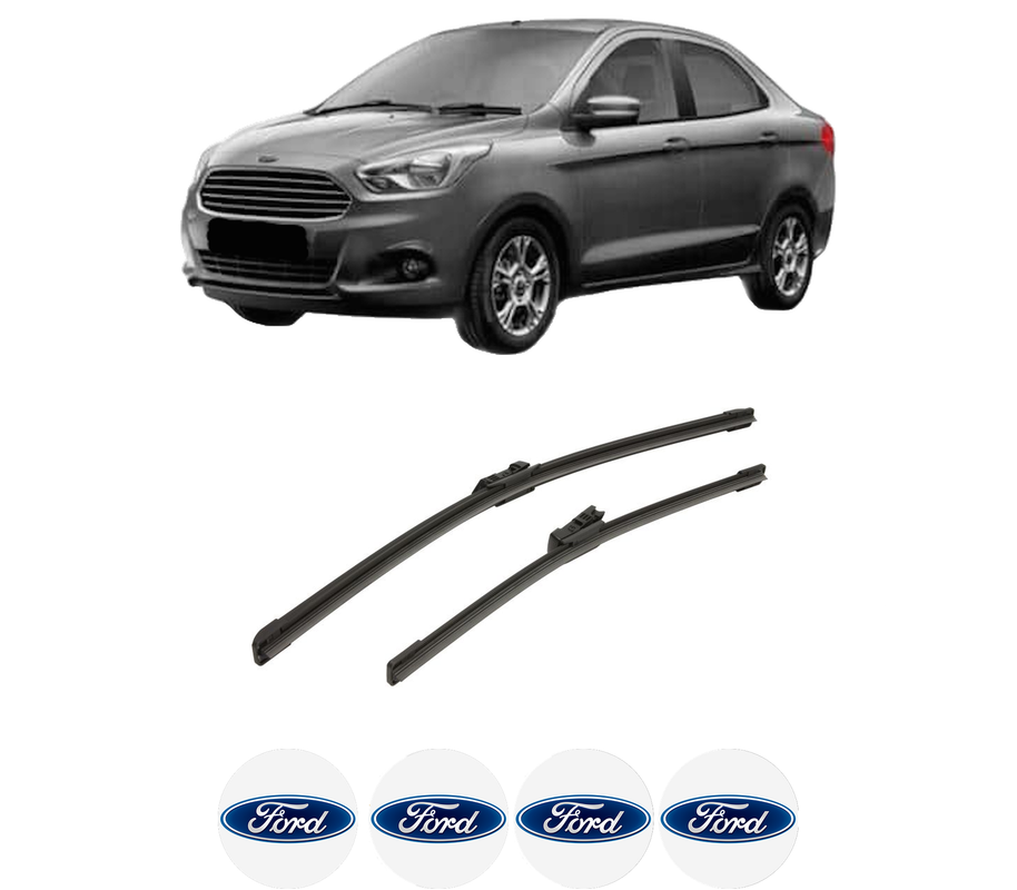 Set stergatoare auto FORD KA+ III Saloon (TK, FK) din 2016, pentru parbriz auto, 2 bucati, Bosch Aerotwin, din cauciuc siliconat rezistent, 4 Stickere Auto FORD