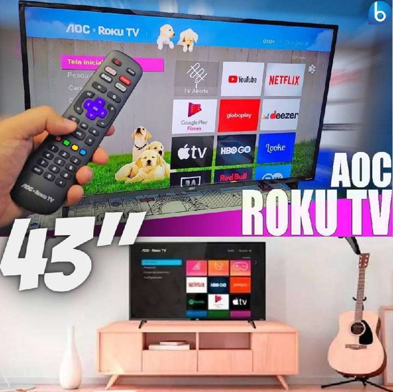 Smart Tv 43” Full Hd Com Roku Tv 43s5135/78g Aoc Bivolt
