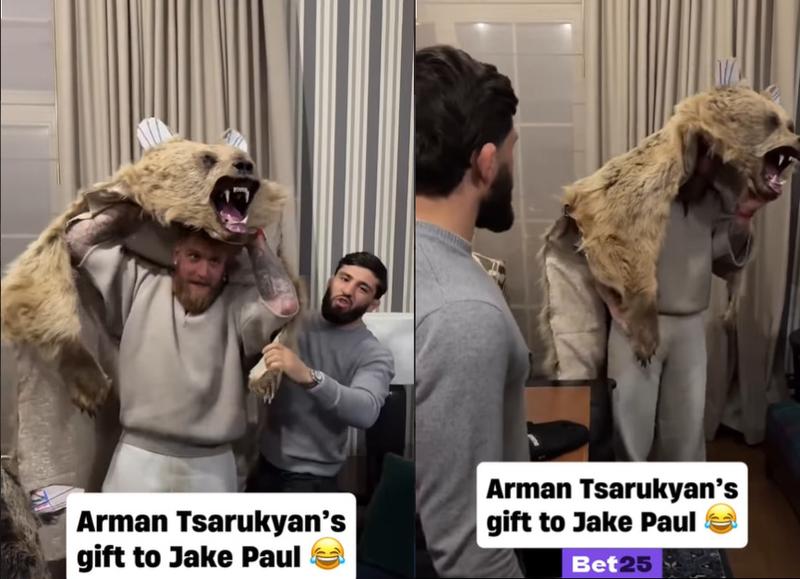 Арман Царукян подари меча кожа на Джейк Пол