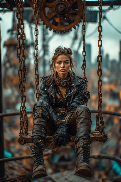 A-woman-seated-on-a-rusty-meta-15
