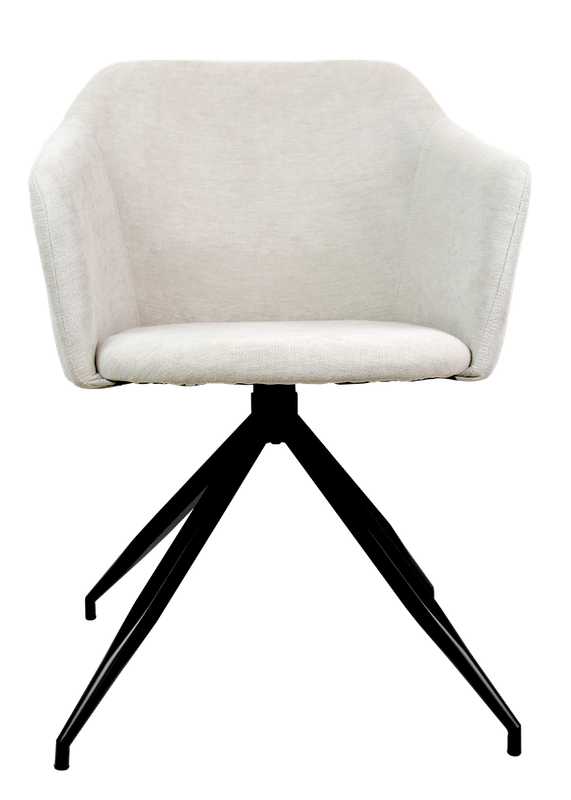 Silla de espera Starken con asiento y respaldo acolchados de tela gris y estructura de metal.