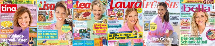 6 mal Frauenmagazine No 16 vom 10  April 2024