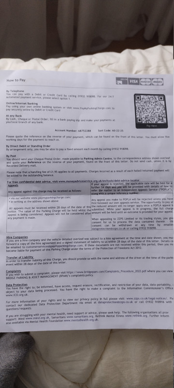 Parking charge letter page 2