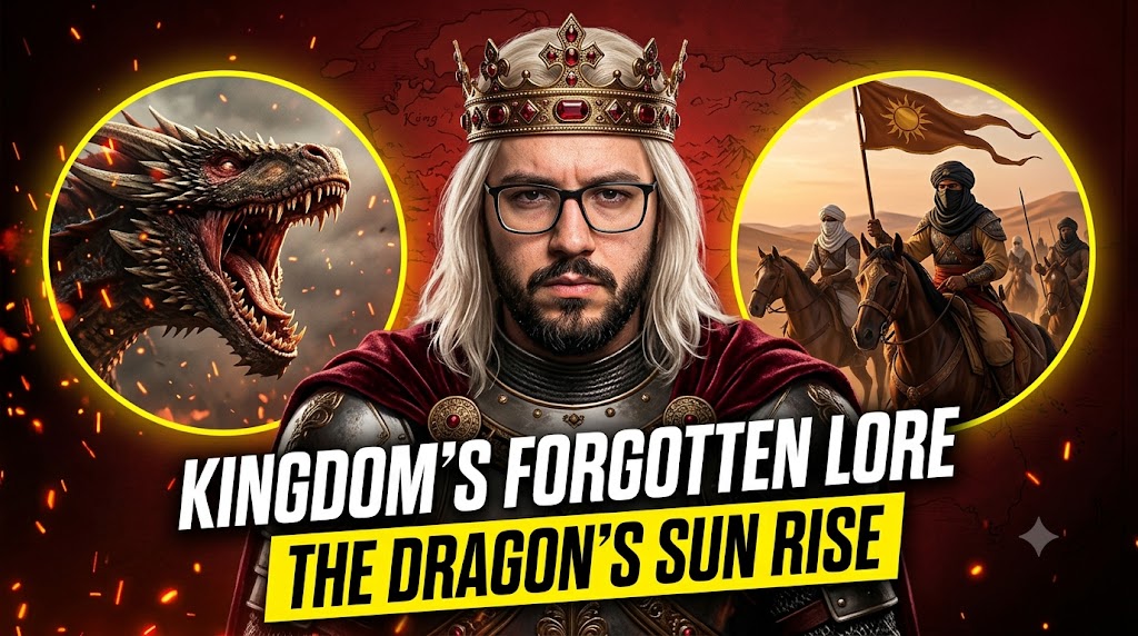 AI-generated example result for the youtube-thumbnail prompt: Fantasy & Entertainment – "MAIN TITLE 1 / MAIN TITLE 2" | Fantasy Lore Youtube Thumbnail AI YouTube Thumbnail Prompt