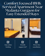 Comfort Focused 1BHK Serviced Apartment Near Medanta Gurgaon for Easy Extended Stays