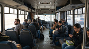 Салон автобуса ПАЗ — развозка персонала на смену