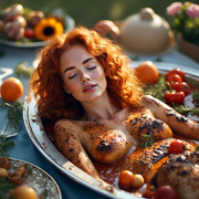 Garden wedding wom served Redhair 0 20