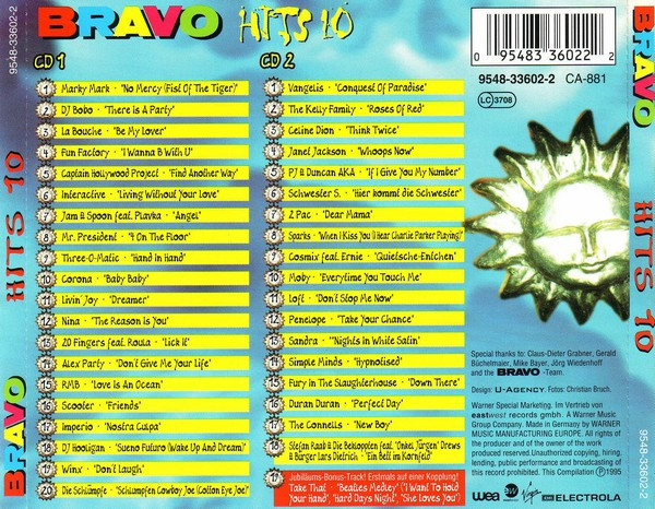 22/03/2024 -VA - Bravo Hits Collection (3 X Albuns 10,11 ,12)(2CD 1995)(2X2CD 1996)  TRASEIRA