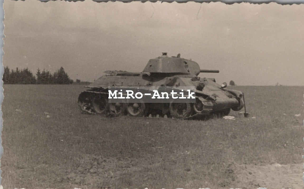 Foto, Wk2, zerstörter T-34 Panzer, Panzerjäger Abtlg. 27