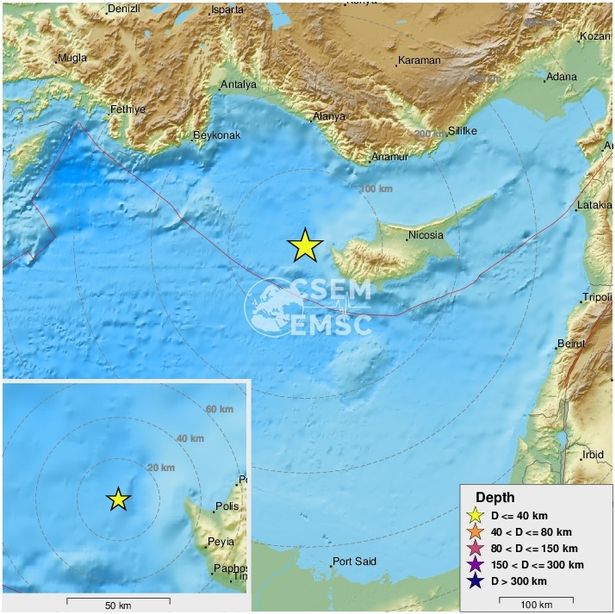 Terremoto de magnitud 6,6 sacude el Mediterráneo cerca de Chipre