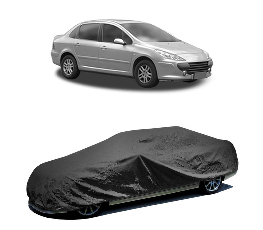 Husa tip prelata auto pentru PEUGEOT 307 Saloon 2006 - 2012,culoare negru, material textil impermeabil, rezistanta la intemperii praf UV, CARPASSION Husa Protectie