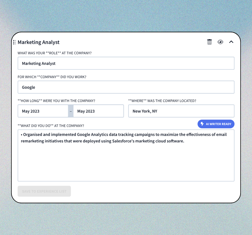 Scheduling tasks at a glance UI