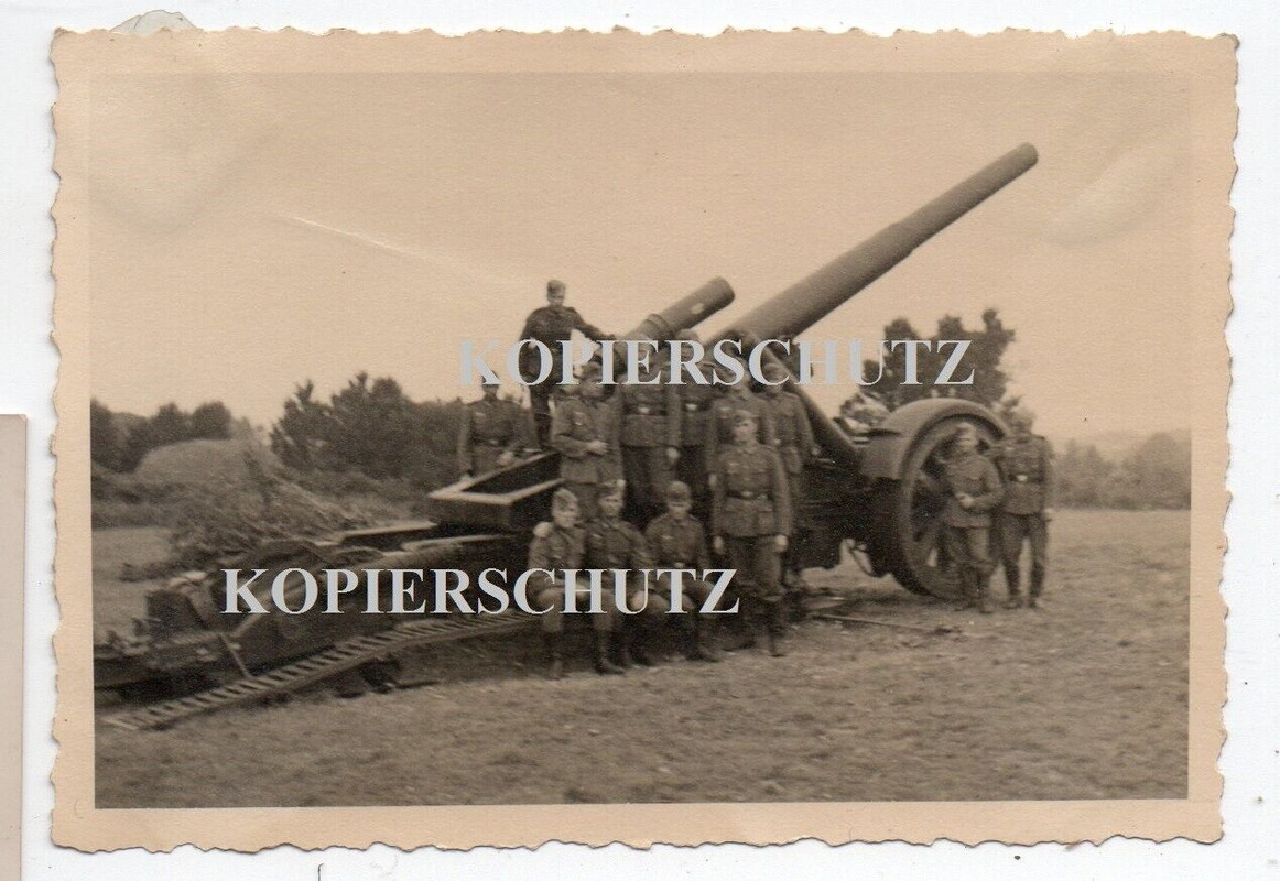 Frankreich Atlantik Stellung Mörser Geschütz Kanone Langrohr Soldaten