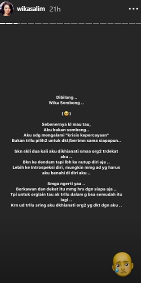 Instastory Wika Salim
